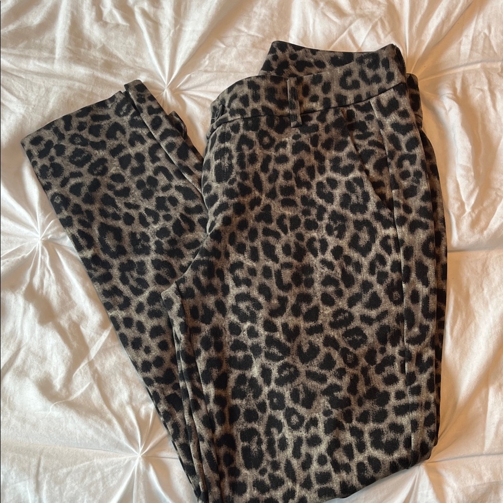 CAbi Leopard Print Pants - Black and Brown